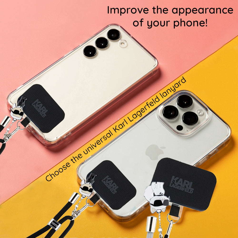Karl Lagerfeld Ikonik Karl Phone Lanyard, Black
