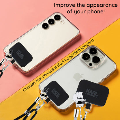 Karl Lagerfeld Ikonik Karl Phone Lanyard, Black