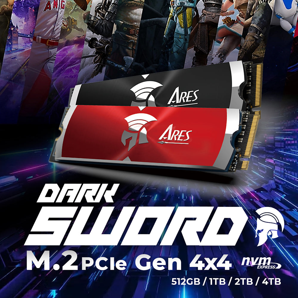 Solid State Drive (SSD) Dato Ares Dark Sword, NVME 1.4, PCIE Gen4x4, 1TB, Red ARSDSR-1TB