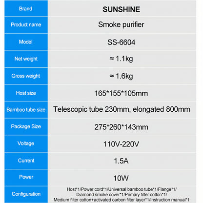 Sunshine SS-6604 Fume Filtration / Extraction Station