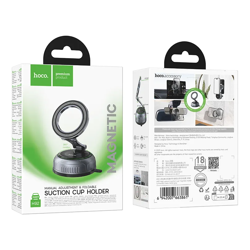 HOCO H92 Universal Magnetic Car Holder, Grey