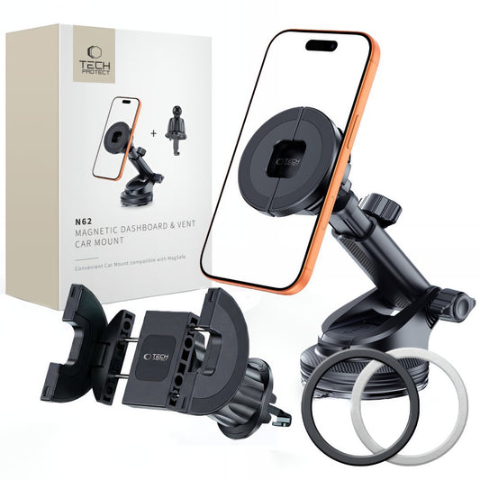 Magnetic Car Holder Tech-Protect N62 2in1, Universal, Black