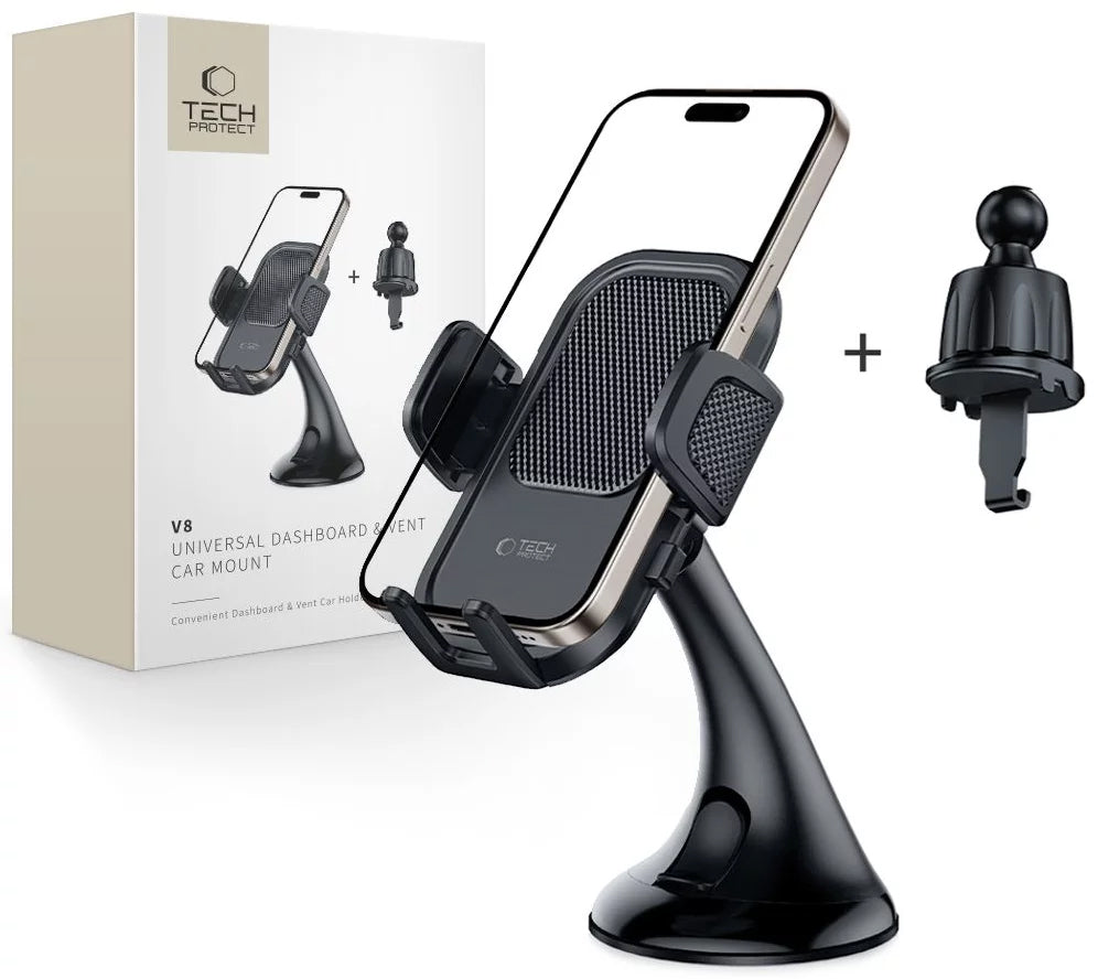 Tech-Protect V8-3 2in1 Universal Car Holder, Black