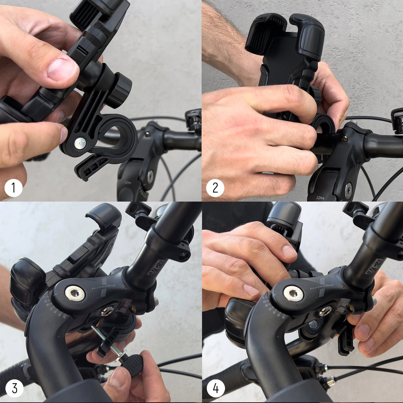 Bicycle Motorcycle Mount WZK WBHBK6, Universal, Black