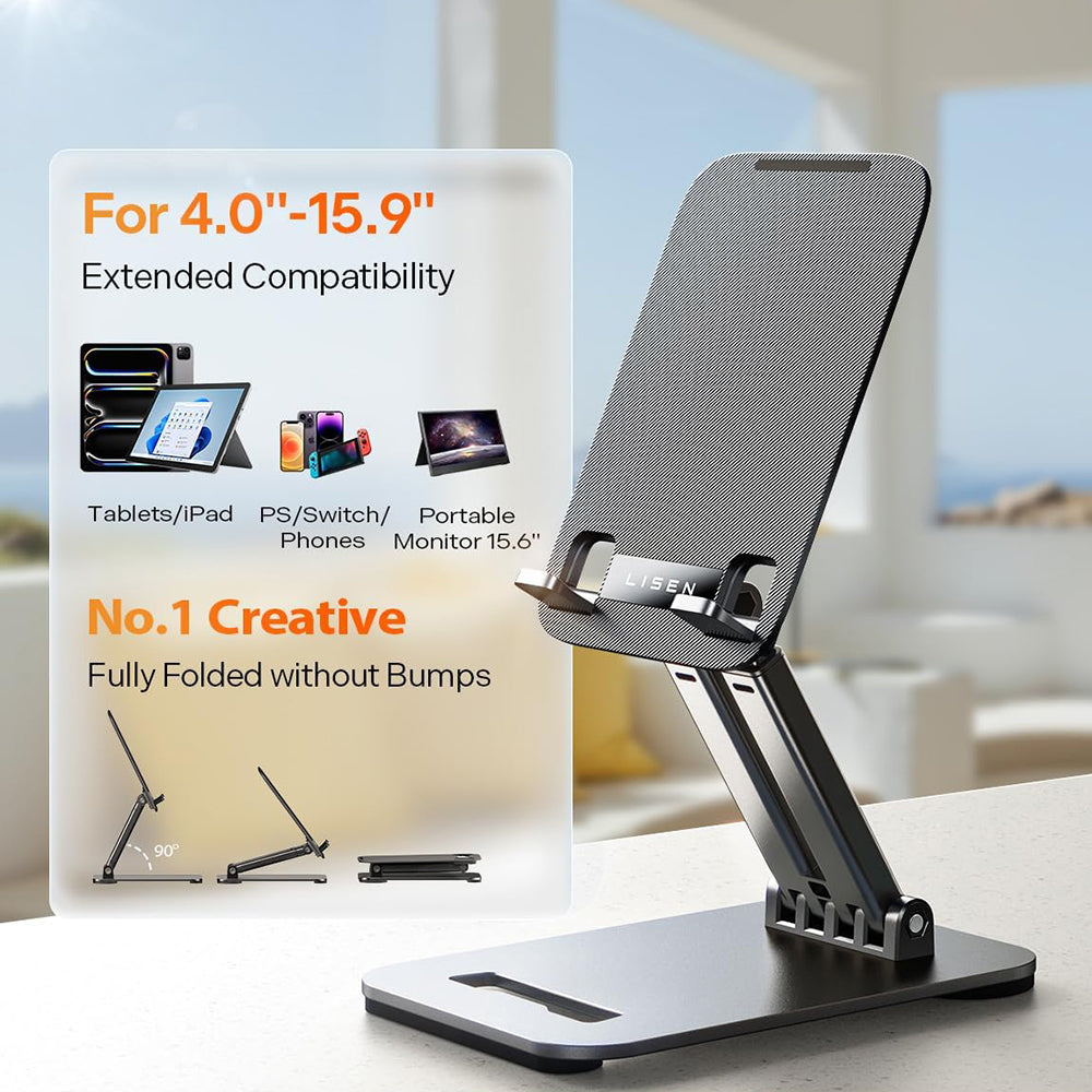 Lisen Desk Stand for Phone / Tablet, 4inch - 15.9inch, Black YL0424080007