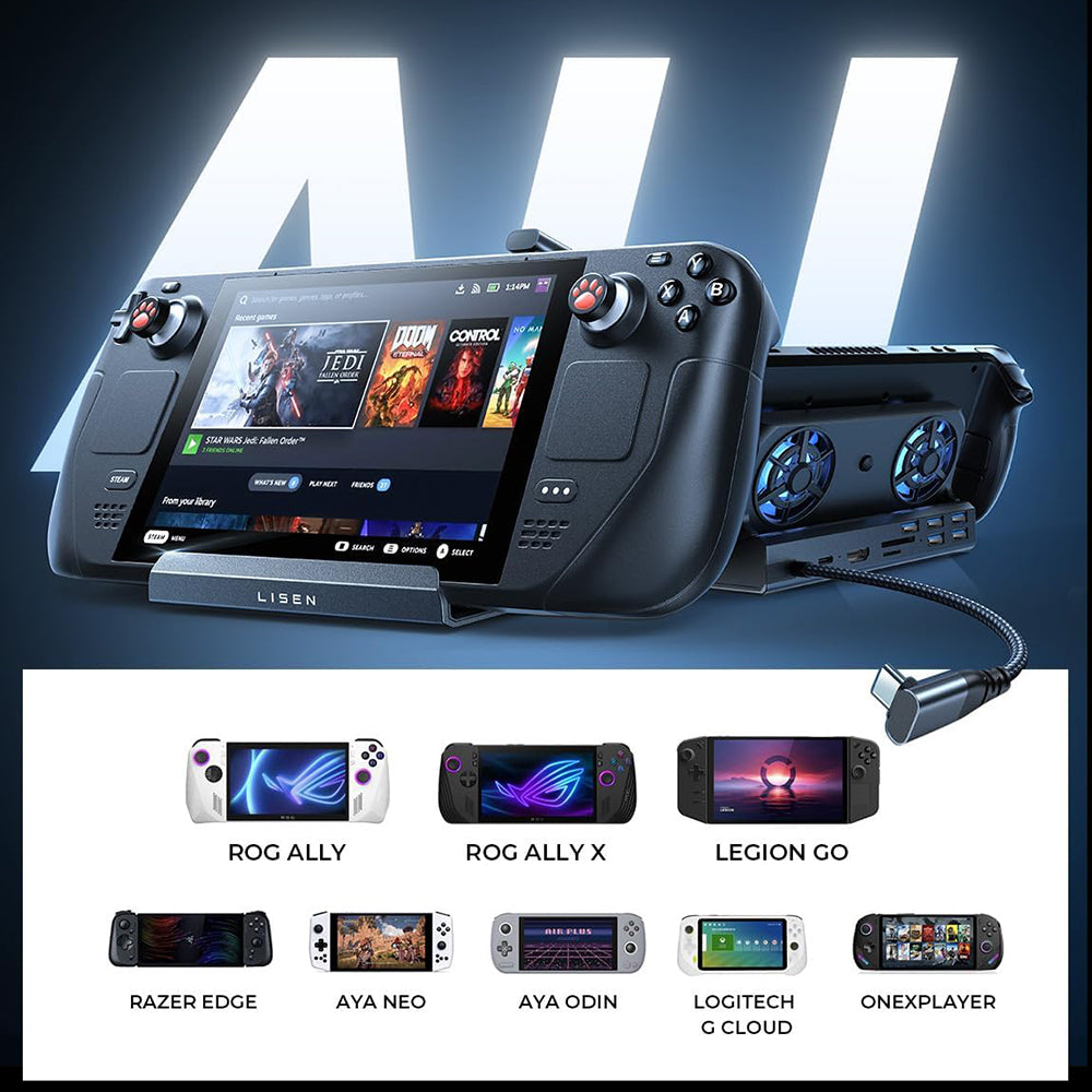 Hub Support with Cooler Lisen S1 for ROG / Lenovo / Razer / Aya / Logitech / Onexplayer Series, Black YL0423110005