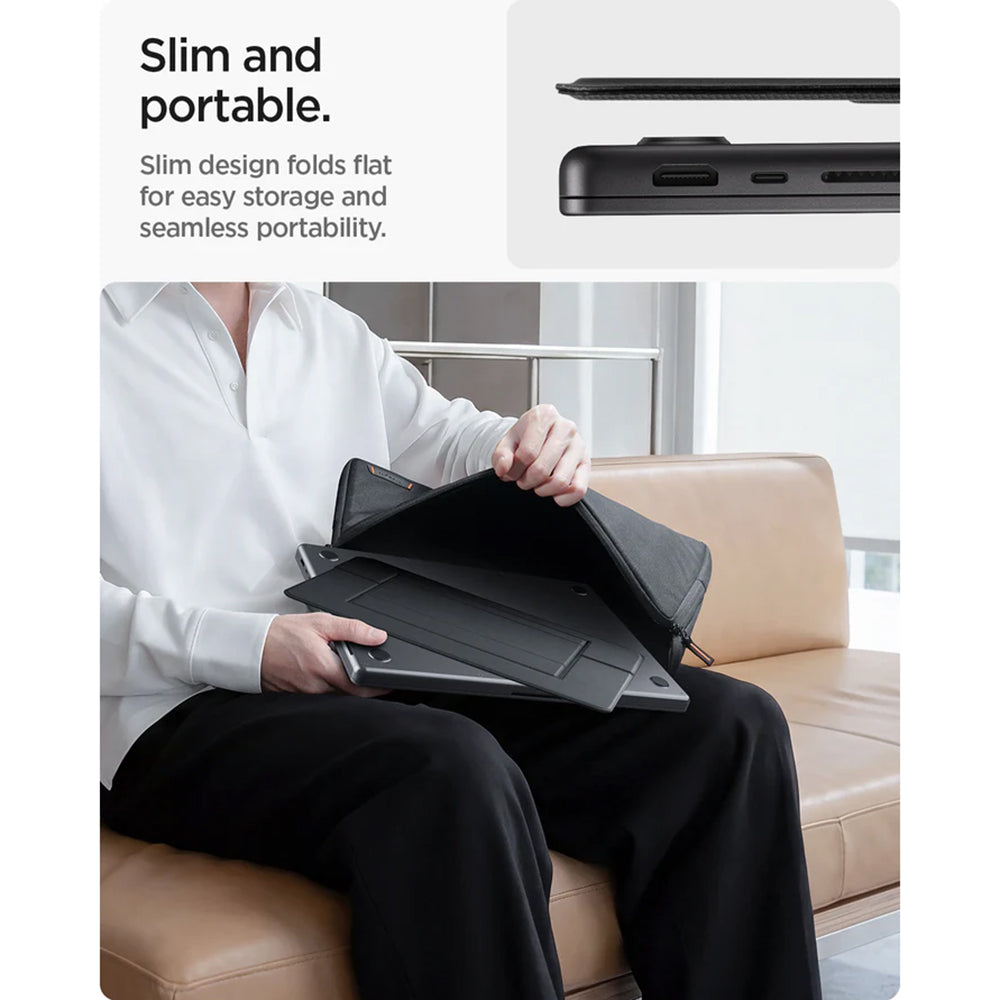 Spigen Slim Fold LD201-S7 Stand for Laptop max. 14inch, Black AMP11116