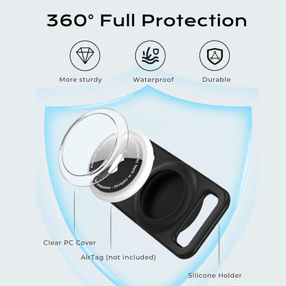 Techsuit BuddyGuard DG1 Support for Apple AirTag on Pet Collar, Black