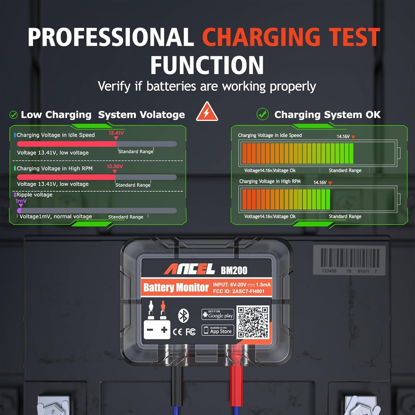 Bluetooth Tester for Car Battery Monitoring Ancel BM200