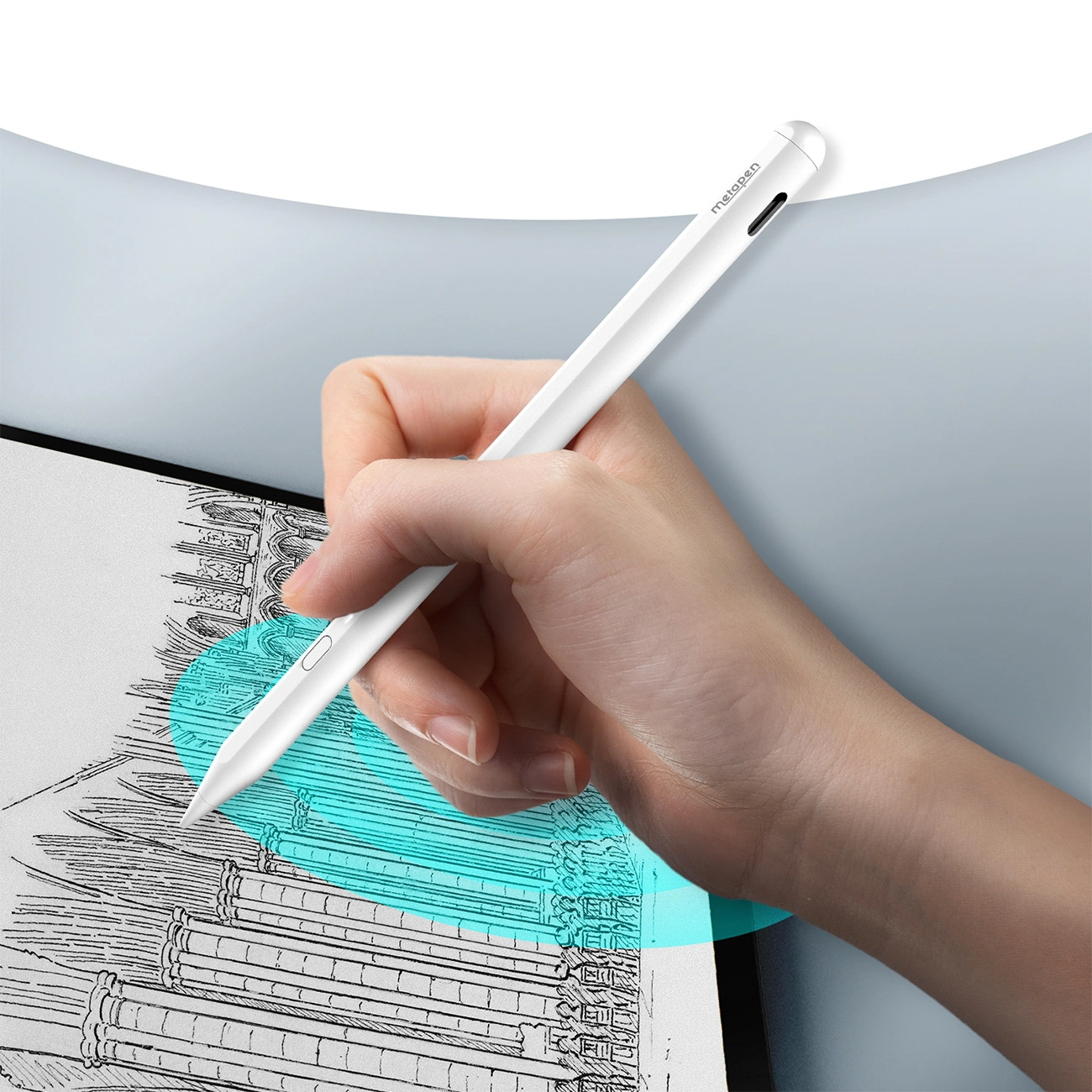 Touch Pen Metapen A11 for Apple iPad, Active Version, White ME-APP412