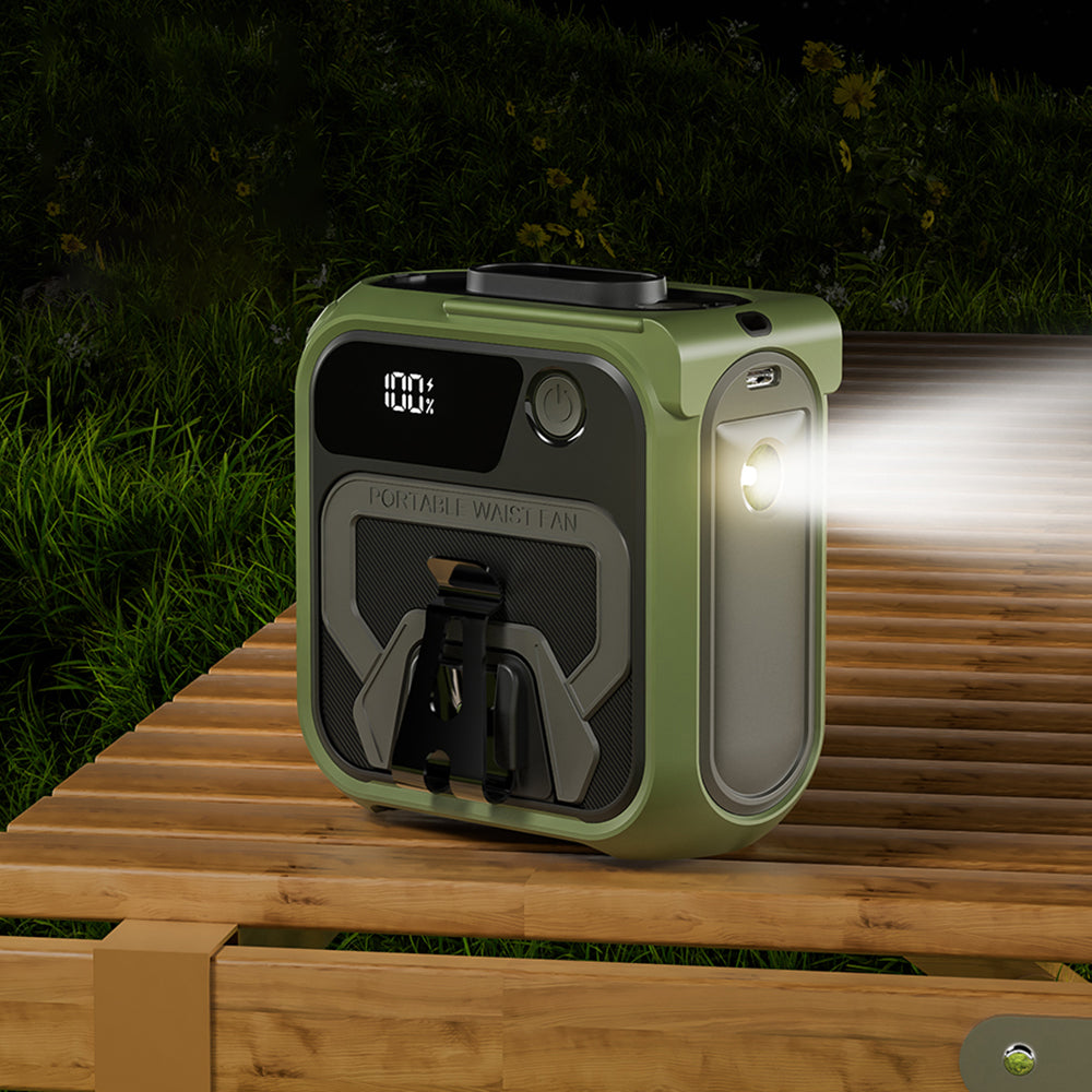 Techsuit Z13 Portable Fan with 10000mAh External Battery, Green